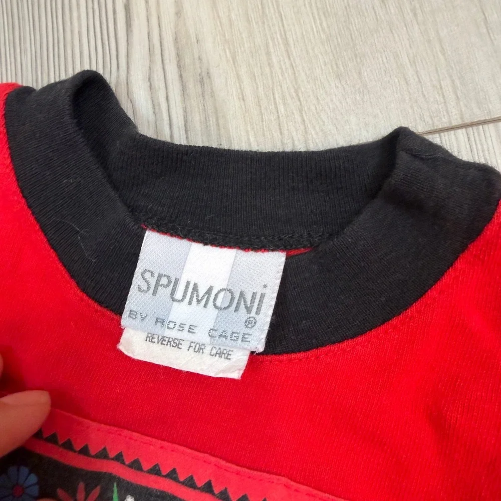 Vintage Spumoni by Rose Cage Red Floral Tunic and Leggings Set Toddler 2T USA
